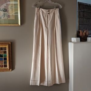 Escada High-Waisted Wide Leg Dress Silk Pants